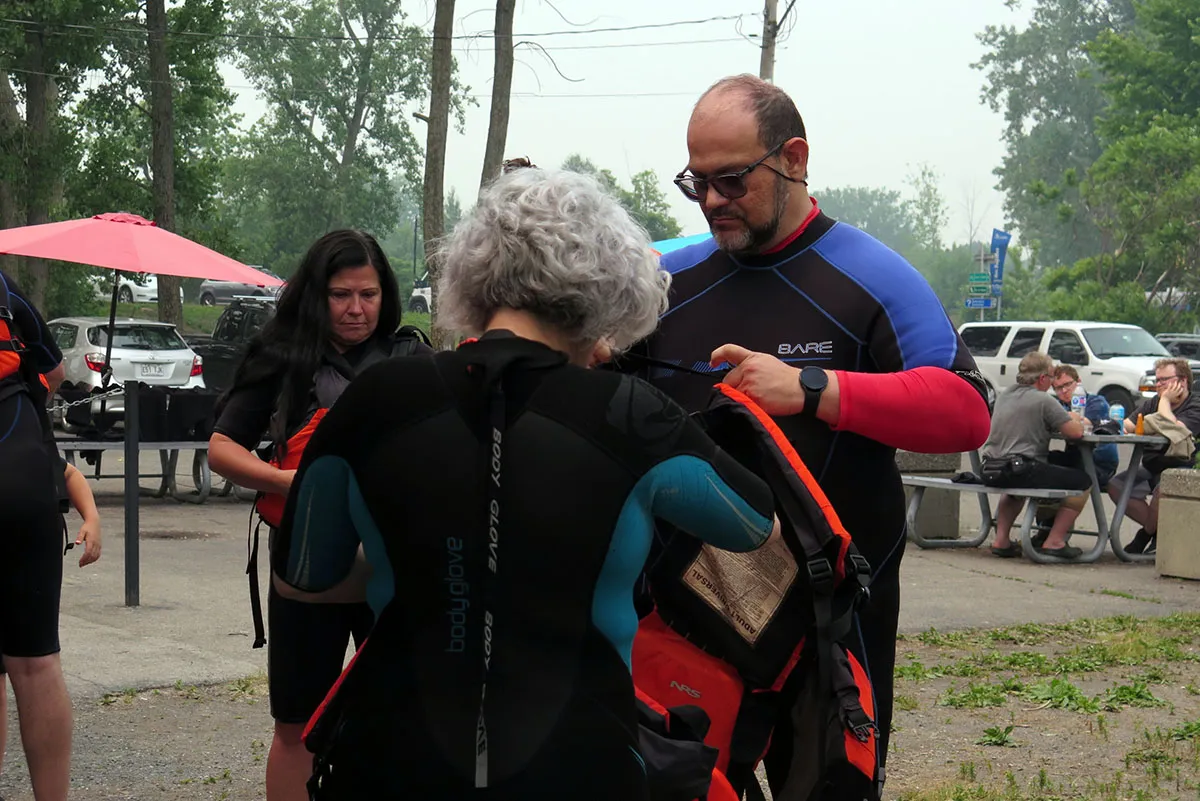 Rafting em Montreal roupas