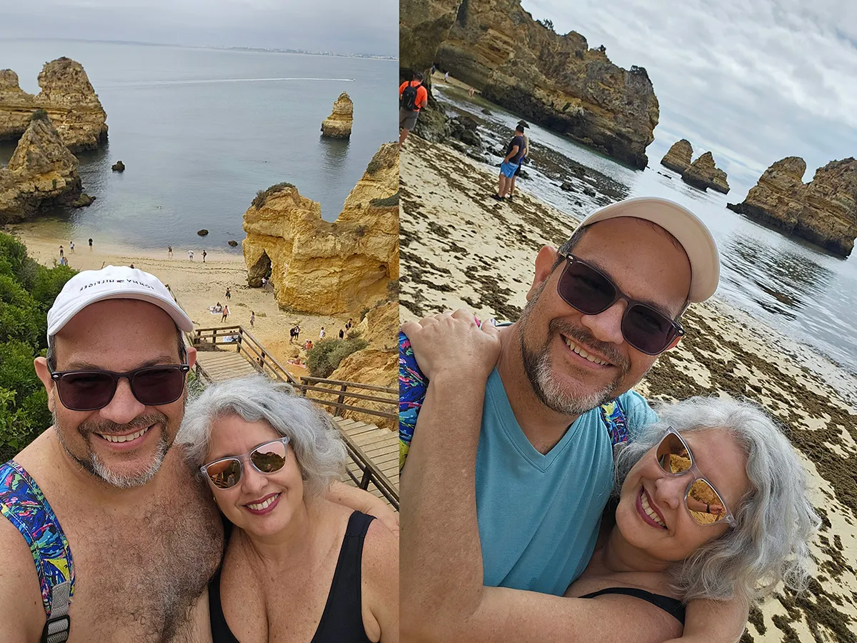 Praia do Camilo - Do alto e na praia.