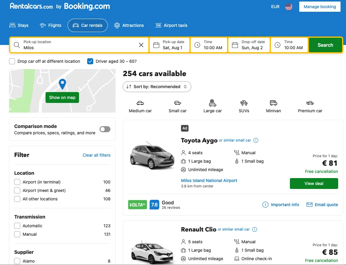 Registro da viagem: Quanto custa alugar carro na Grécia? (Estimativas 2026)